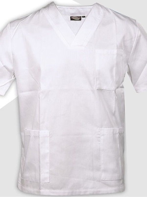 Unisex medical nursing blouse white new with three pockets