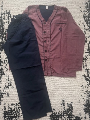 Men's pajama set S like new, blue and red