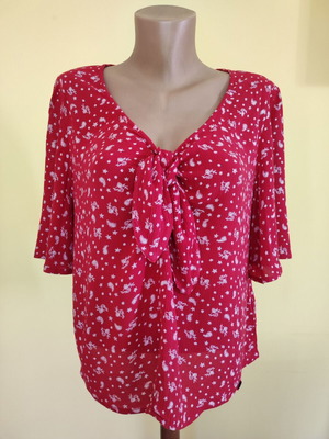 Superdry Real Vintage blouse red and white size L like new