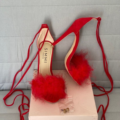 Simmi Shoes platform sandals like new, red, size 37