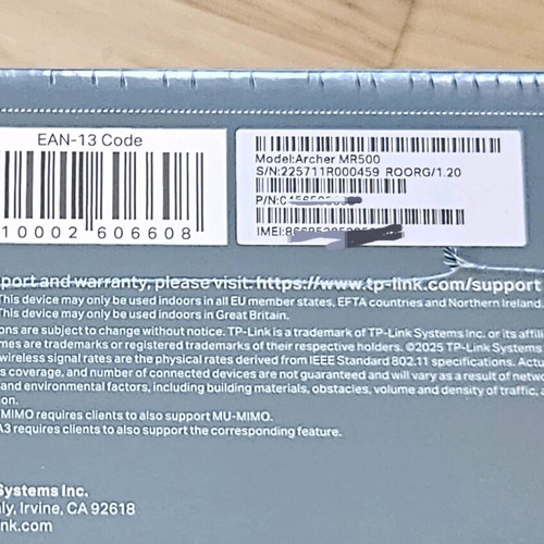 Tp-link MR500 4g+ Mobile Router new in original packaging