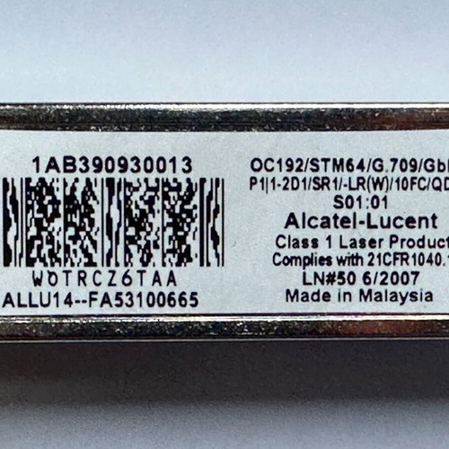 Alcatel-Lucent 10G SFP+ used, 10Km, model 1AB390930013