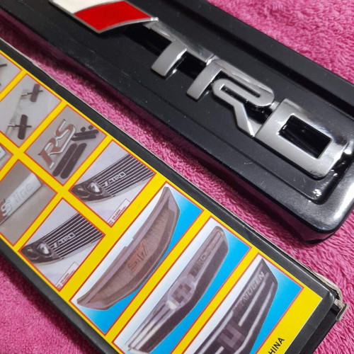 Toyota TRD metal emblem new, silver metal alloy