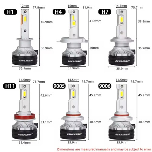 H1 LED Car Bulbs Dawn Knight K7C New 150W 6500K Set of 2