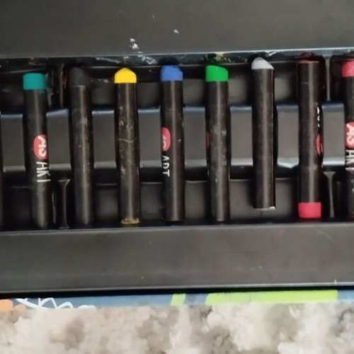 Painting set with case and drawing pad used