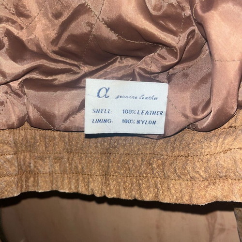 Alpha leather bomber jacket used, brown, size Large