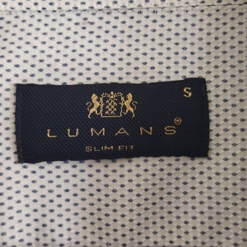 Men's dress shirt Lumans slim fit like new, white and black, size S