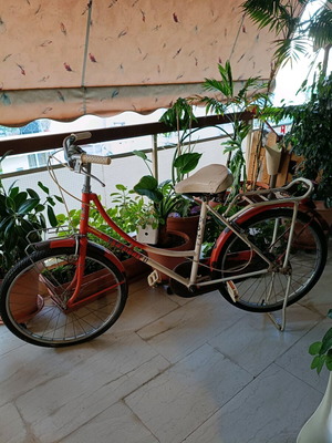 Vintage Beautiful bicycle used, women's city bike with dynamo and iron stand