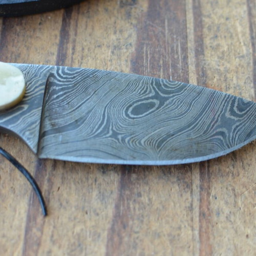 Damascus handmade hunting knife with camel bone handle, Eagle Collection 0920