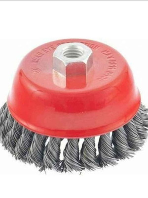 Wire brush cup with braids for 75mm angle grinder M14 new