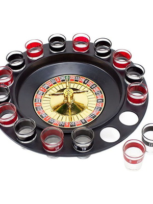 Drinking Roulette Set καινούργιο με 16 ποτήρια βολής και περιστρεφόμενο δίσκο