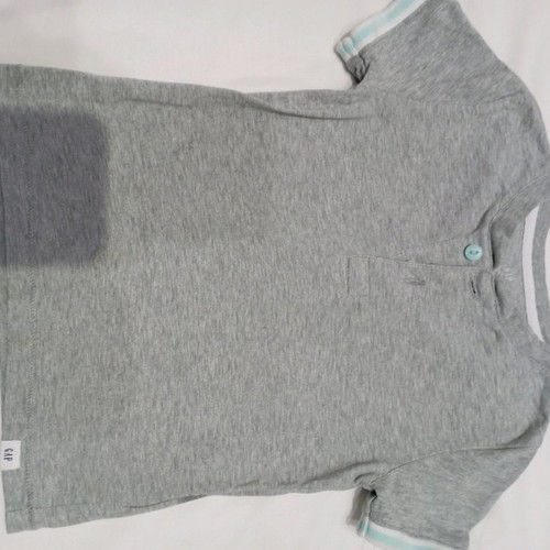 Gap shirt 18-24 like new, grey with light blue buttons