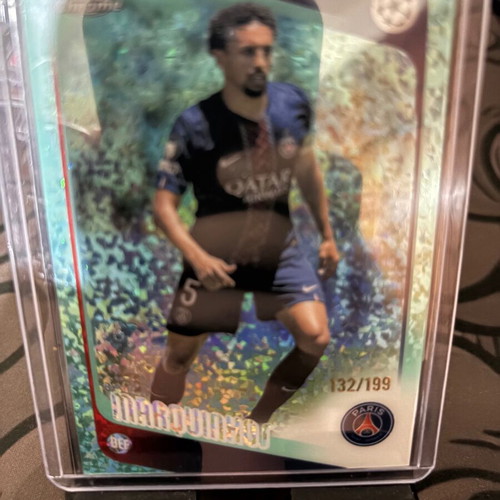 Topps Chrome UEFA Champions League Marquinhos Aqua Lava Refractor #92