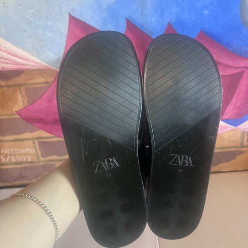 Zara thong sandals new, size 38, black flatform