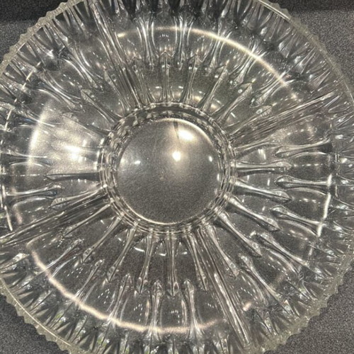 Crystal serving platter like new with four large compartments
