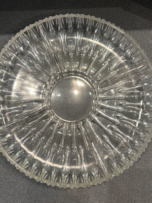 Crystal serving platter like new with four large compartments