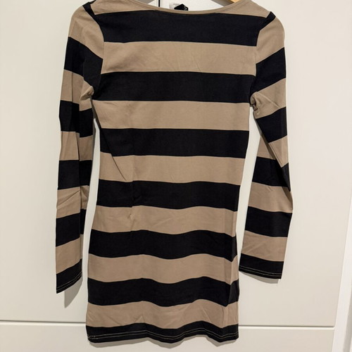 H&M striped fitted blouse size L 40 used, multicolor gold