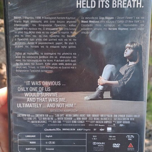 3096 Days DVD used, social genre, subtitles