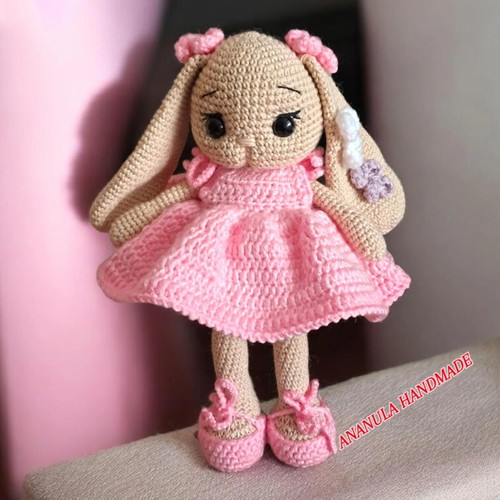 Handmade bunny made of hypoallergenic yarn, new, 25cm