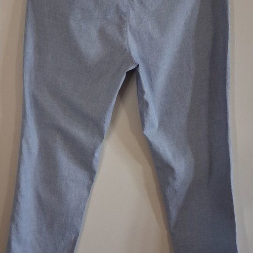 H&M L.O.G.G. women's pants with subtle thin stripe, blue