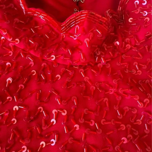 Raxevsky Exclusive Vintage Red Beaded Sequin Halter Top Size S like new
