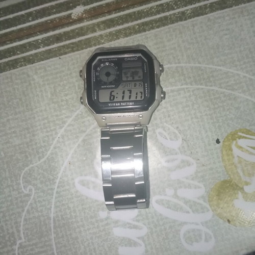 Casio electronic watch, silver, men's