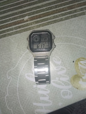 Casio electronic watch, silver, men's