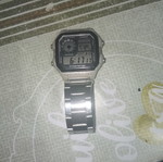Casio electronic watch, silver, men's