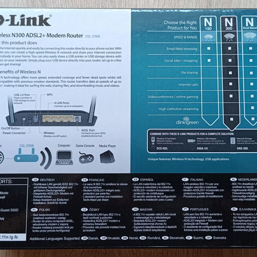 D-Link Wireless N300 ADSL2+ Modem Router DSL-2750B