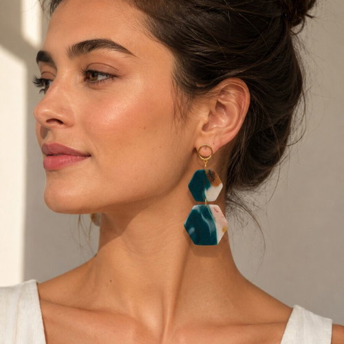 Handmade earrings from fimo multicolor, new