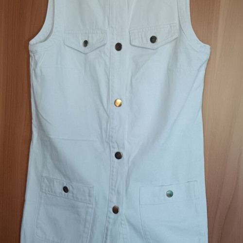 Divided H&M white jean dress small, like new
