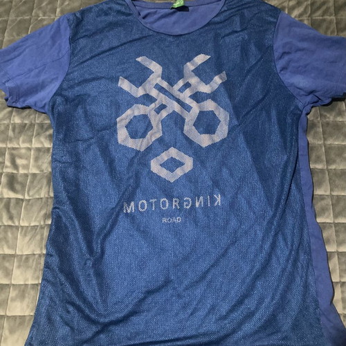 T-shirt Piazza Italia man Large used, blue, mesh