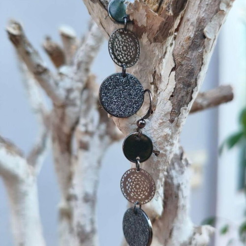 Boho hanging earrings stainless steel, new