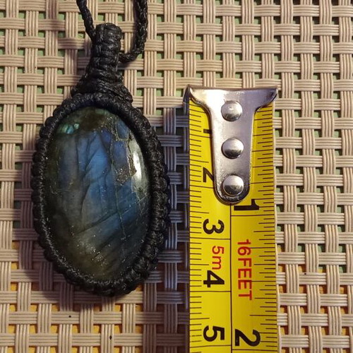 Macrame necklace with labradorite like new