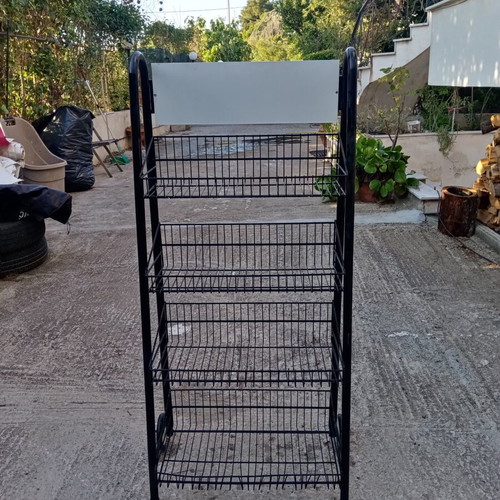 Metal Display Stand with 4 Shelves on Wheels new