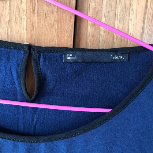 Sfera blouse new, size L, blue with black detail