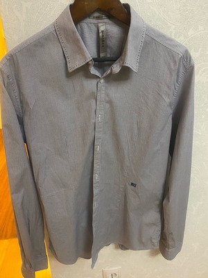 Men's striped shirt used double black size L