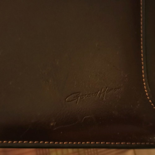 Gérard Henon professional leather briefcase used, brown