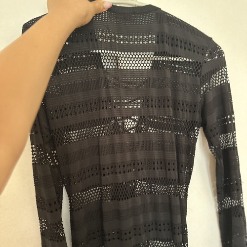 SugarFree black long knitted dress with laces, like new