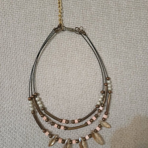 Multilayer necklace like new with beads and metal elements