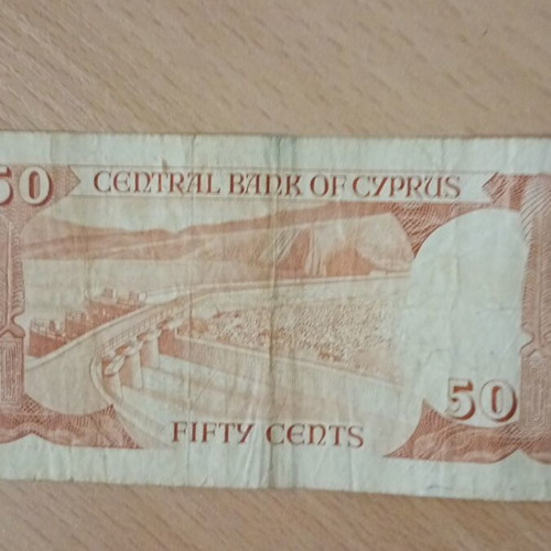 50 cents Cyprus used, withdrawn