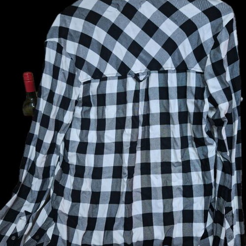 Bershka striped/checkered shirt new, black and white, size S