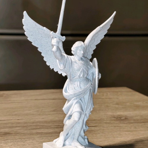 3D Printed Archangel Michael Statue New with Marble Look