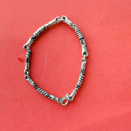 Vintage Tunisian silver bracelet, handcrafted ethnic cuff