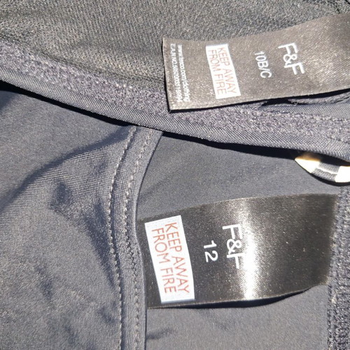 Bikini F & F black with black and white cords like new, size S