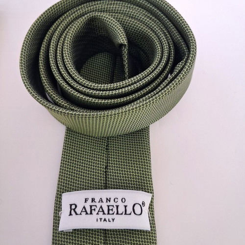 Franco Rafaello tie with pocket square new, olive green