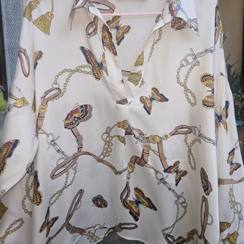 Satin blouse with long sleeves Zara like new, size XL