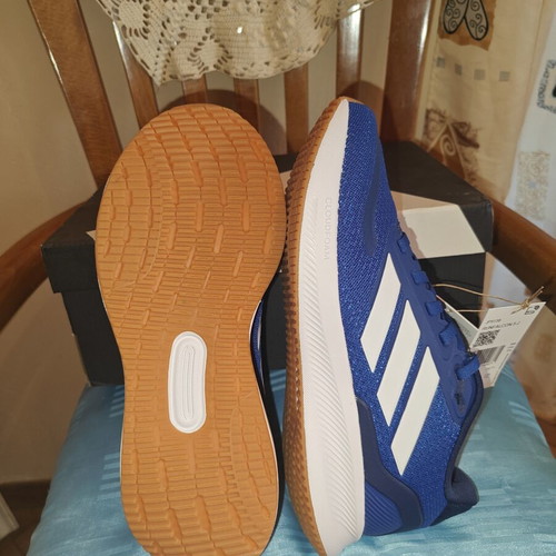 Adidas Runfalcon Athletic Shoes New, Royal Blue and Cloud White, Size 38.5