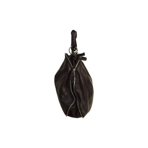 Marni Zip Around Hobo Shoulder Bag like new, black distressed crackle leather