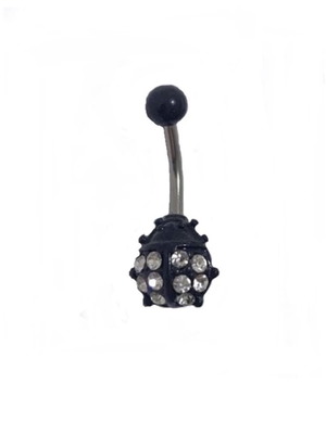 Ladybag belly piercing new, surgical steel with stones